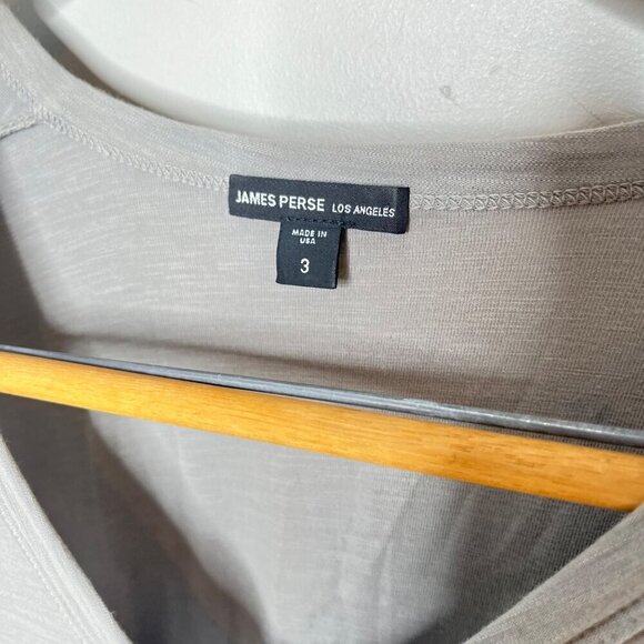 James Perse Womens Mixed Media Gray V-Neck Dress Size 3 (L) - Picture 3 of 4